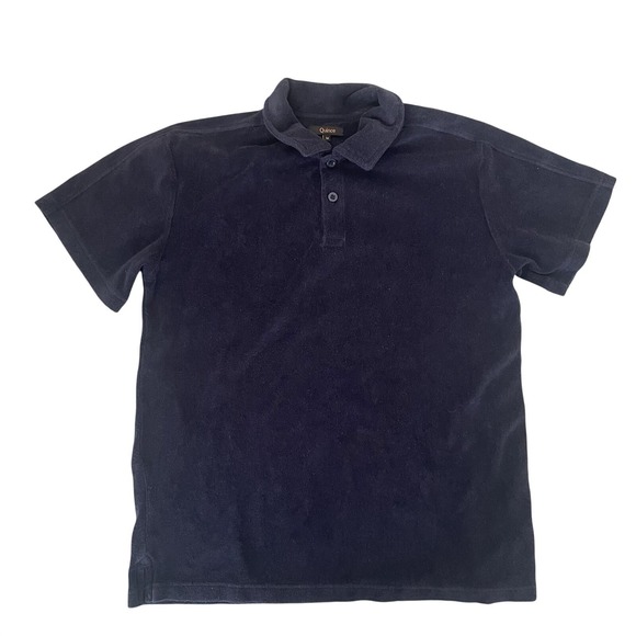 Quince Other - Quince Organic Cotton Terry Polo Shirt Deep Navy Short Sleeve | Mens Medium